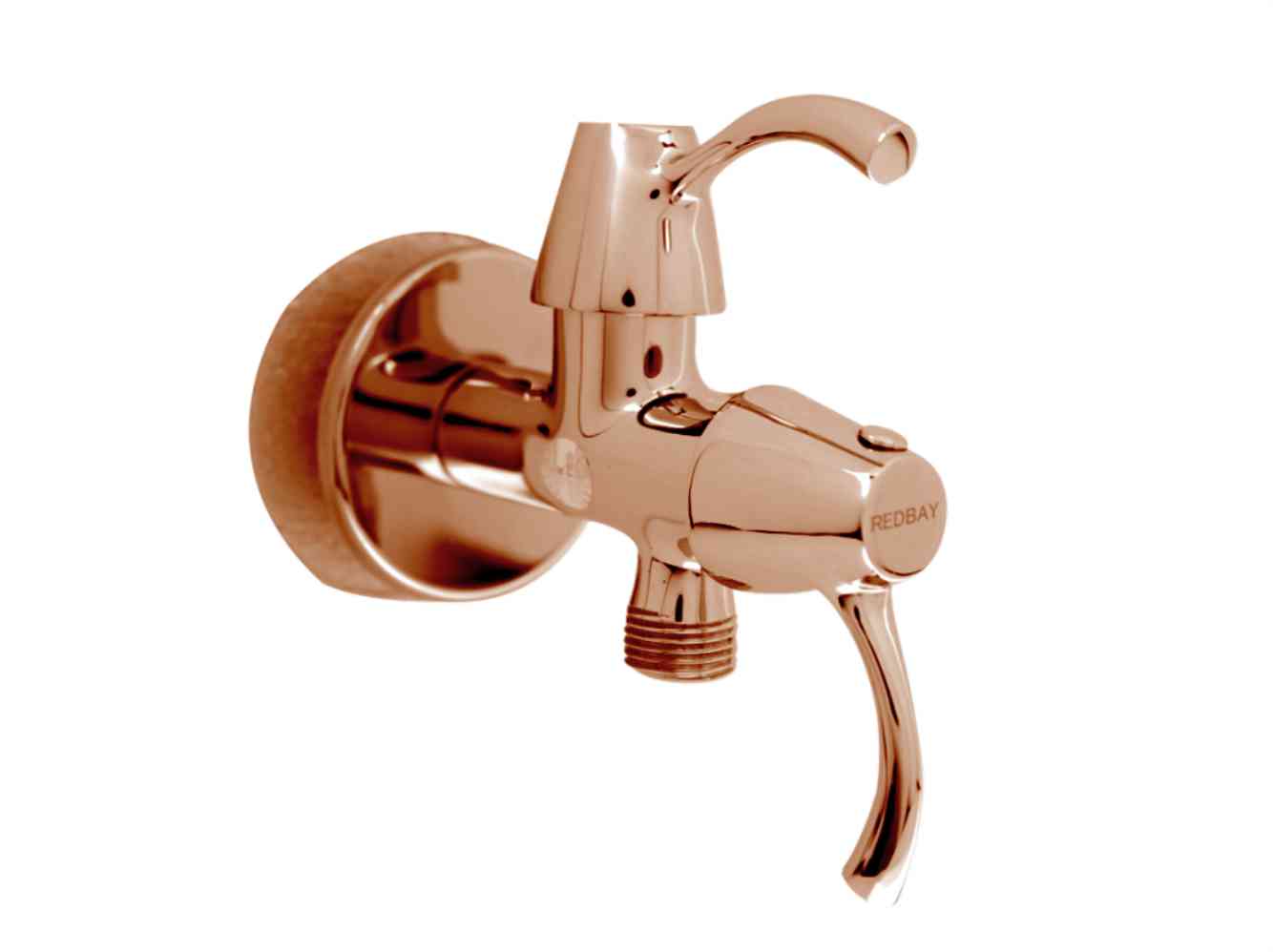 DOM 2 WAY ANGLE COCK WITH FLANGE (ROSE GOLD)